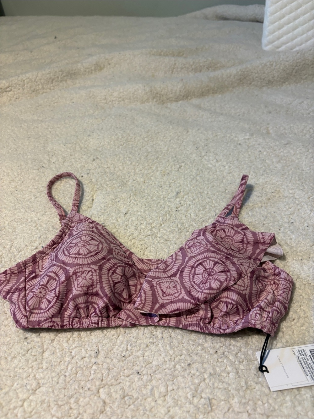 High-Waist Puple Patterned Bikini Set - Picture 5 of 8